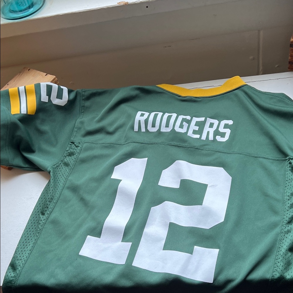 NFL Green Bay Packers #12 Rogers Green and Yellow Kids Jersey size Large - Picture 5 of 14